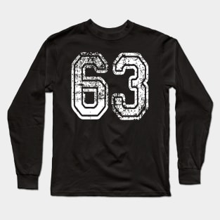 Number 63 Grungy in white Long Sleeve T-Shirt